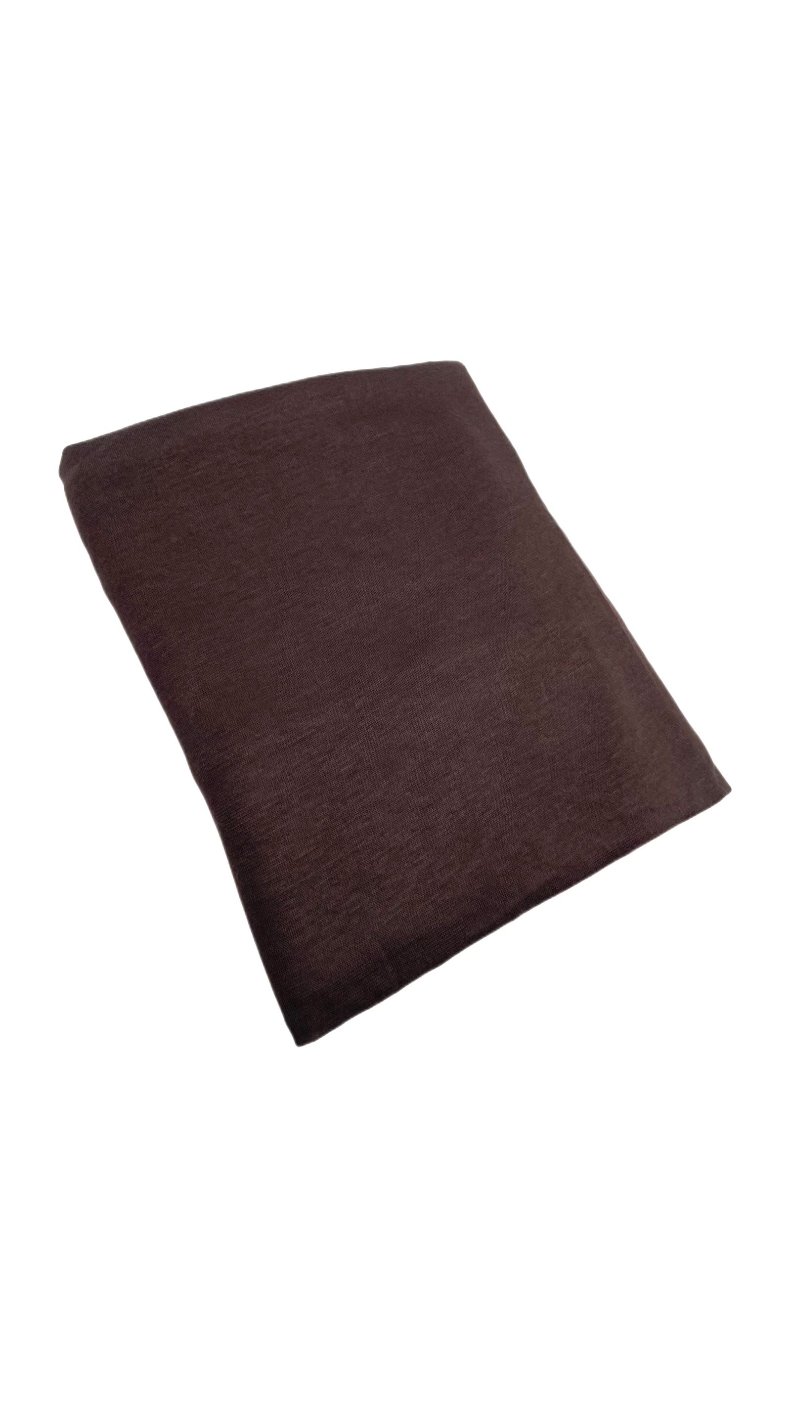 Cotton Blend Jersey Hijab in Dark Brown - Image 2