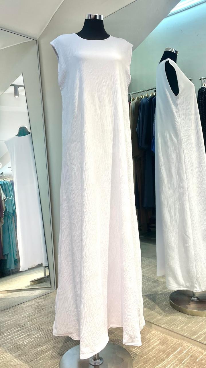 White Abaya Inner Double Layer & Fully Opaque - Image 4