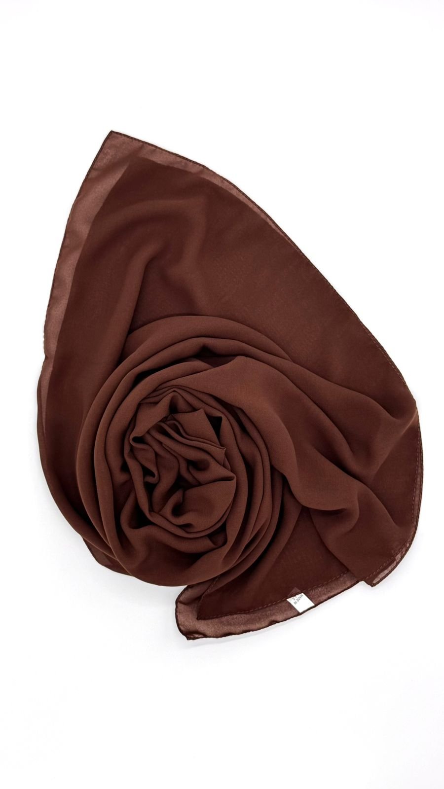 Chocolate Brown Indonesian soft chiffon hijab - Image 2
