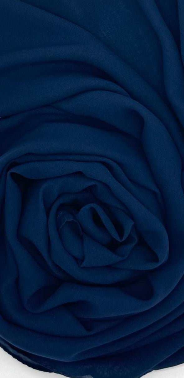Navy Blue Indonesian soft chiffon hijab - Image 2