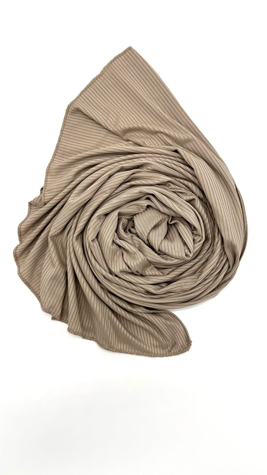 Taupe Stretch striped pattern hijab