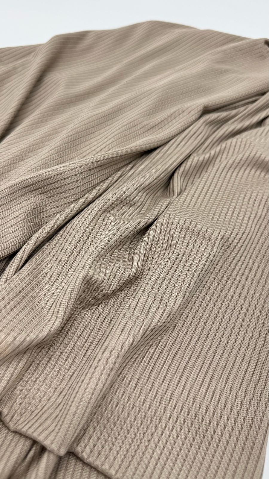 Taupe Stretch striped pattern hijab - Image 3