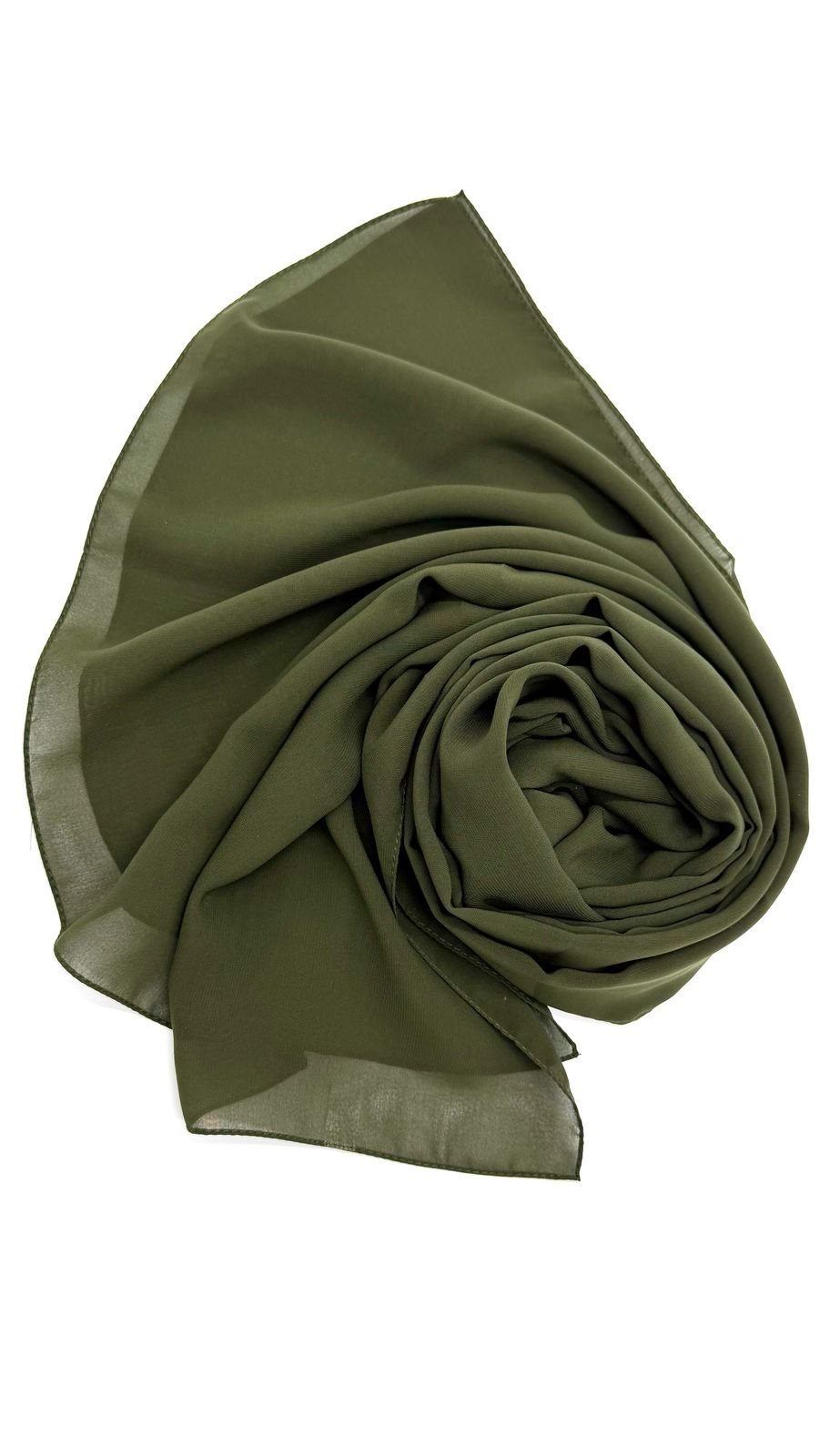 Olive Green Indonesian soft chiffon hijab - Image 2