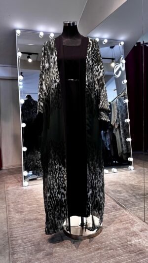 Dark Green & gray Tiger pint dress 3pcs set